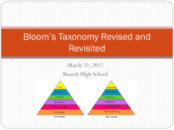 Bloom*s Taxonomy Revised
