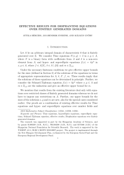 EFFECTIVE RESULTS FOR DIOPHANTINE EQUATIONS OVER