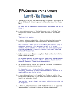 Law 15: The Throw-In - Renfrew Soccer Club