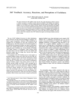 360° Feedback: Accuracy, Reactions, and Perceptions of Usefulness