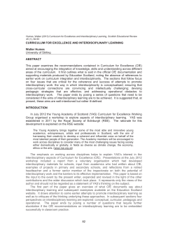 Curriculum for Excellence and Interdisciplinary Learning