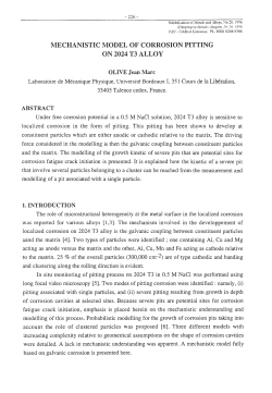 mechanistic model of corrosion pitting on 2024 t3 alloy