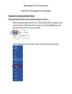 Options for Saving Student Work