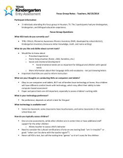 TX-KEA Focus Groups – Notes