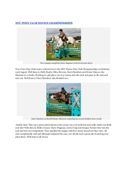 NFU PONY CLUB NOVICE CHAMPIONSHIPS Our youngest