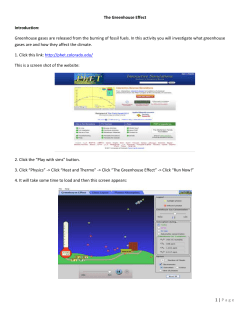 The Greenhouse Effect Introduction: Greenhouse gases are