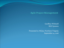 Agile Project Management - ASQ Northern Virginia Section 0511