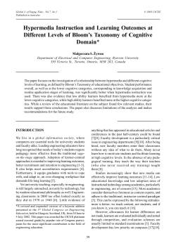 Hypermedia Instruction and Learning Outcomes at Different