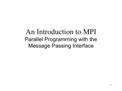 Introduction to MPI
