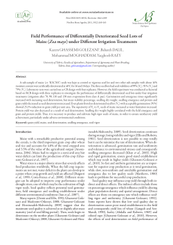 Field Performance of Differentially Deteriorated Seed Lots of Maize