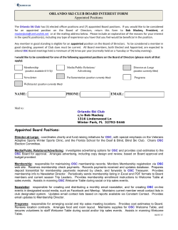 Orlando Ski Club Officer/Board Interest Form