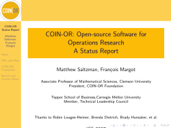 COIN-OR: Open-source Software for Operations Research A Status