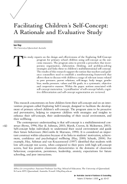 Facilitating Children`s Self-Concept: A Rationale and