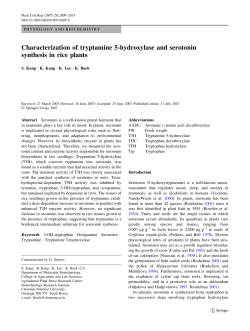 Characterization of tryptamine 5-hydroxylase and serotonin