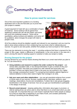 How to prove need for services