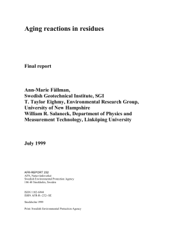 Aging reactions in residues
