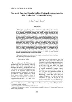 Stochastic Frontier Model with Distributional Assumptions for Rice