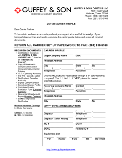 return all carrier set up paperwork to fax: (281