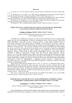References LIPIDS AND FATTY ACIDS IN PELAGIC ARCTIC AND