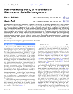 Perceived transparency of neutral density filters across dissimilar