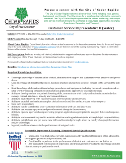 Continued Customer Service Representative II (Water)