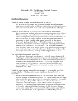 Habitability of Icy World Oceans, Especially Europa`s JPL Project