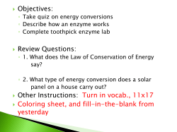 Chapter 5 Chemical Reactions and Enzymes