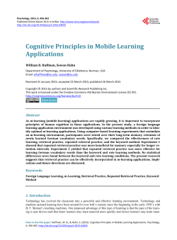 Cognitive Principles in Mobile Learning Applications