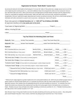Registration for Brownie &ldquo;Multi-Media&rdquo; Custom Event Top Two
