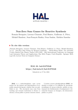 Non-Zero Sum Games for Reactive Synthesis - Portail HAL