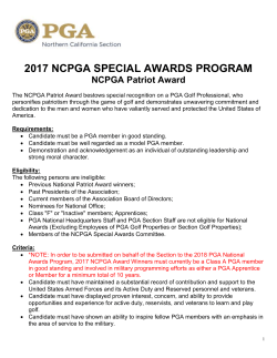 The NCPGA Patriot Award bestows special recognition on a PGA