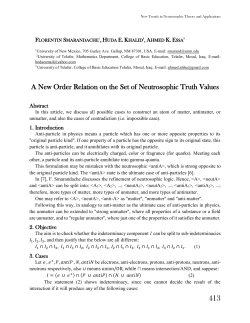 A New Order Relation on the Set of Neutrosophic Truth Values