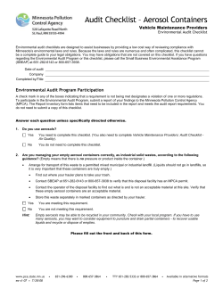 Aerosol Containers - Minnesota Pollution Control Agency