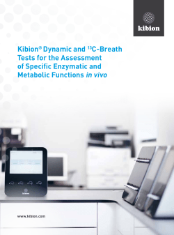 Kibion® Dynamic and 13C-Breath Tests for the Assessment of