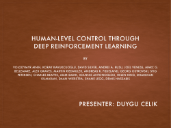 human-level control through deep reinforcement learning presenter