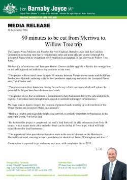 90 minutes to be cut from Merriwa to Willow Tree trip