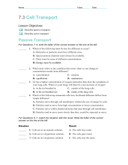 7.3 Cell Transport - Southgate Schools