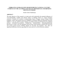 Evidence on the alcoholic beverages preferences and drinking