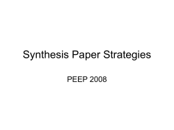 Synthesis Paper Strategies