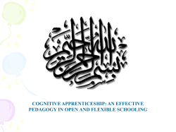 Cognitive Apprenticeship : An Effective Pedagogy in Open and