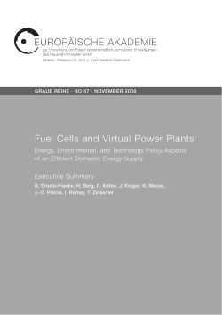 Fuel Cells and Virtual Power Plants. Energy, Environmental, and