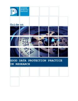 Guide on Good Data Protection Practice in Research