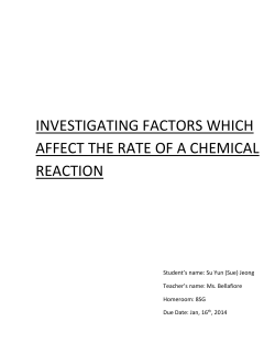 investigating factors which affect the rate of a chemical reaction