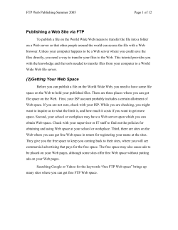 Publishing a Web Site via FTP
