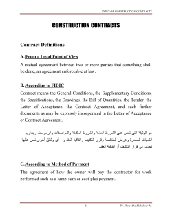 TYPES OF CONSTRUCTION CONTRACTS