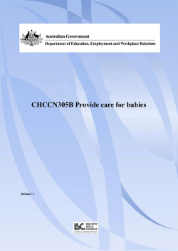 CHCCN305B Provide care for babies