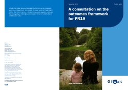 A consultation on the outcomes framework for PR19