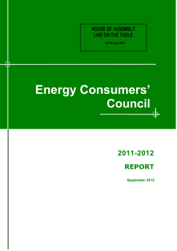 Energy Consumers - Parliament of South Australia