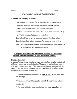 Study Guide - Science Practices Test