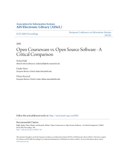 Open Courseware vs. Open Source Software